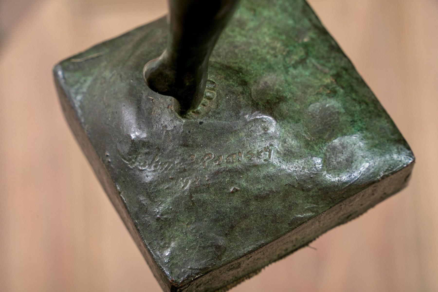 Escultura Art Decó de bronce de bailarina 1923 Fundición Gorham por John Ramsey Regencia de Hollywood en venta