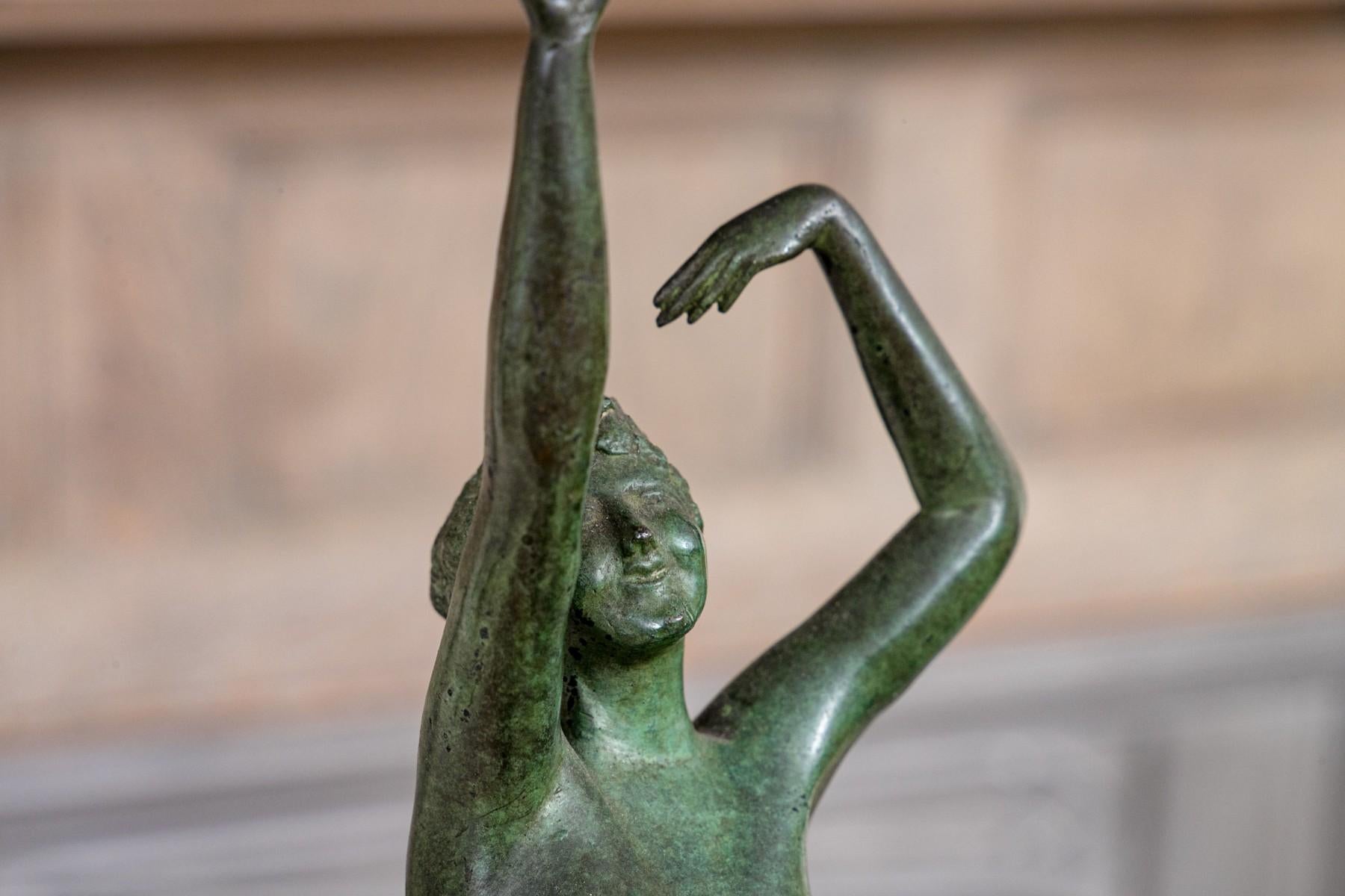 Escultura Art Decó de bronce de bailarina 1923 Fundición Gorham por John Ramsey en venta 1