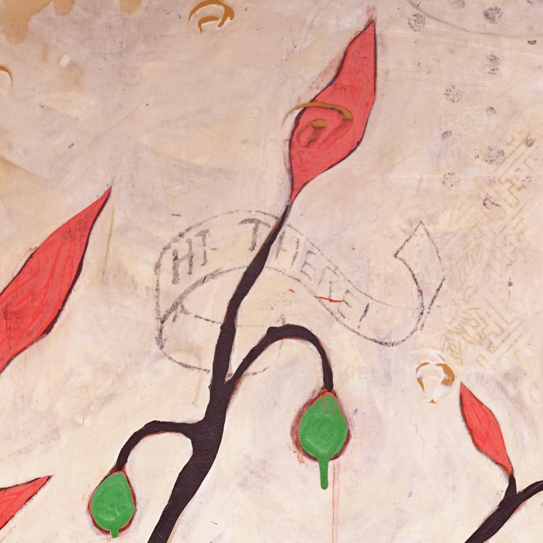 I dipinti di John Randall Nelson sono stratificati con il suo linguaggio personale fatto di schemi, simboli e archetipi che possono non avere un senso letterale ma che giocano con le associazioni del subconscio. I suoi dipinti sono densi di pittura,