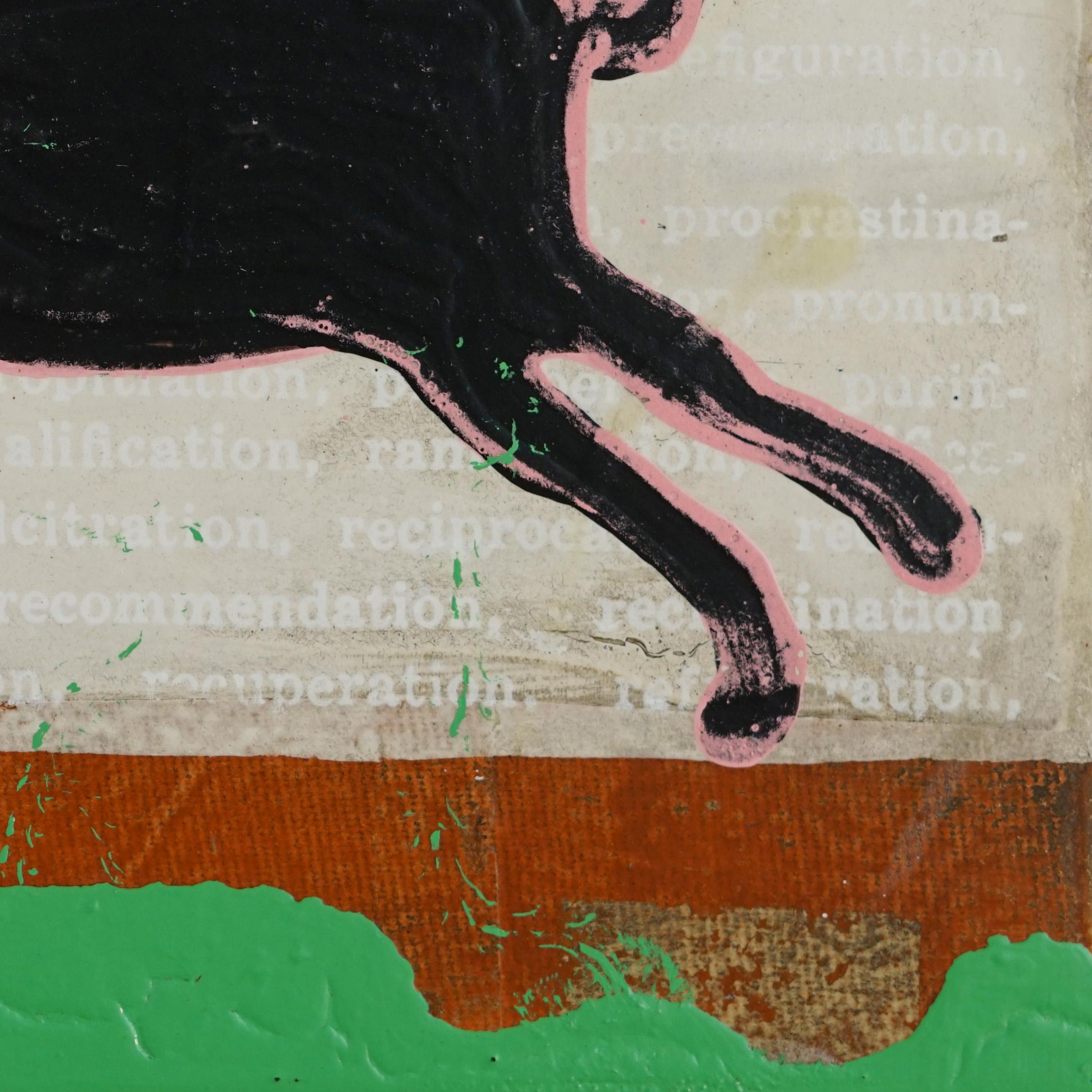 Black Jack - Abstract Painting Beige di John Randall Nelson