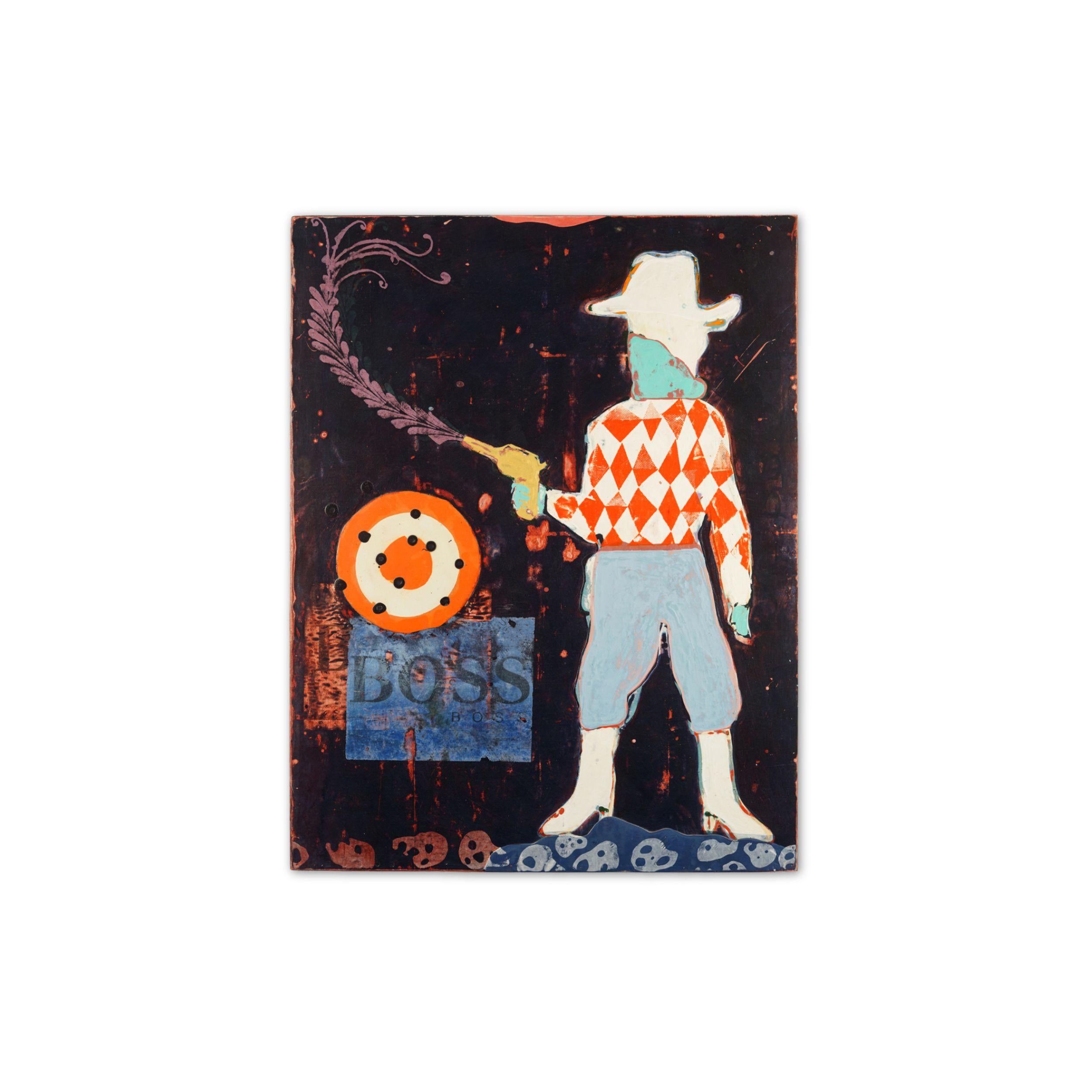 Cowboy dagli occhi morti - Mixed Media Art di John Randall Nelson