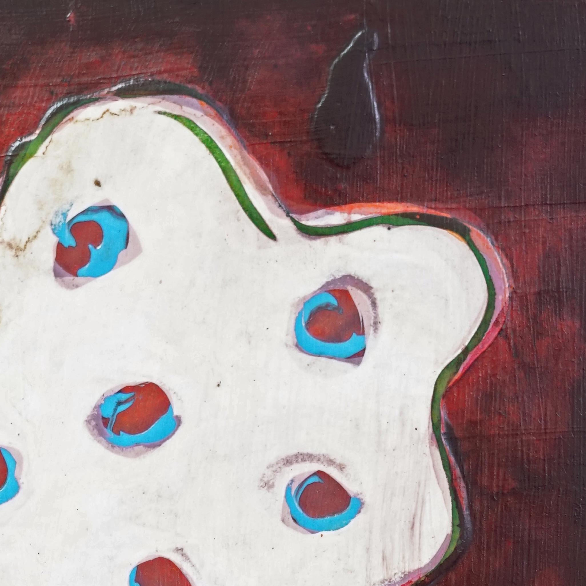 I dipinti di John Randall Nelson sono stratificati con il suo linguaggio personale fatto di schemi, simboli e archetipi che possono non avere un senso letterale ma che giocano con le associazioni del subconscio. I suoi dipinti sono densi di pittura,
