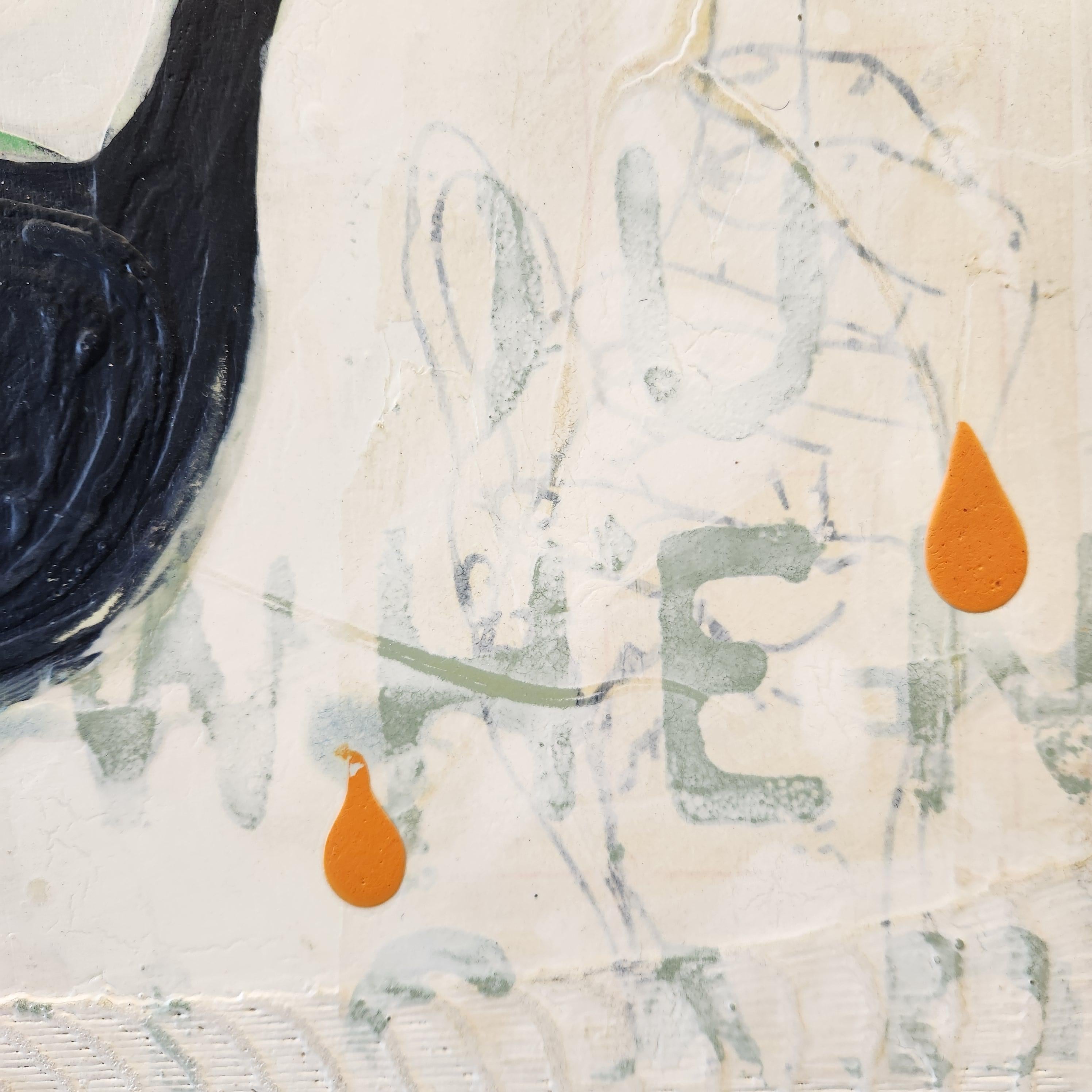 John Randall Nelson’s paintings are layered with his own personal language consisting of patterns, symbols, and archetypes that may not make any literal sense but play on subconscious associations. His paintings are thick with paint, poured pigment,