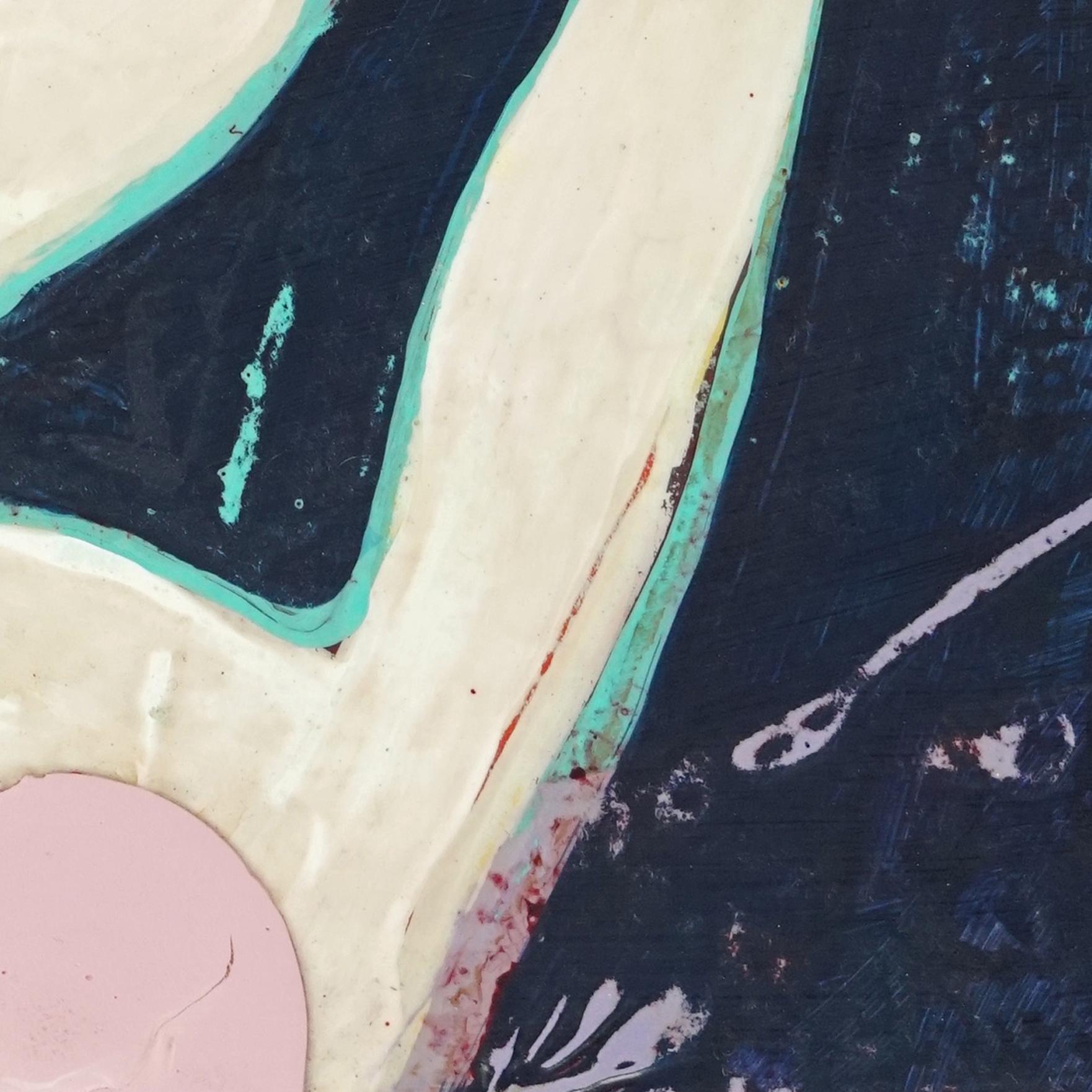 I dipinti di John Randall Nelson sono stratificati con il suo linguaggio personale fatto di schemi, simboli e archetipi che possono non avere un senso letterale ma che giocano con le associazioni del subconscio. I suoi dipinti sono densi di pittura,