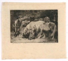 John R. Barclay After George Smith RSA - Early 20th Century Etching, The Stable