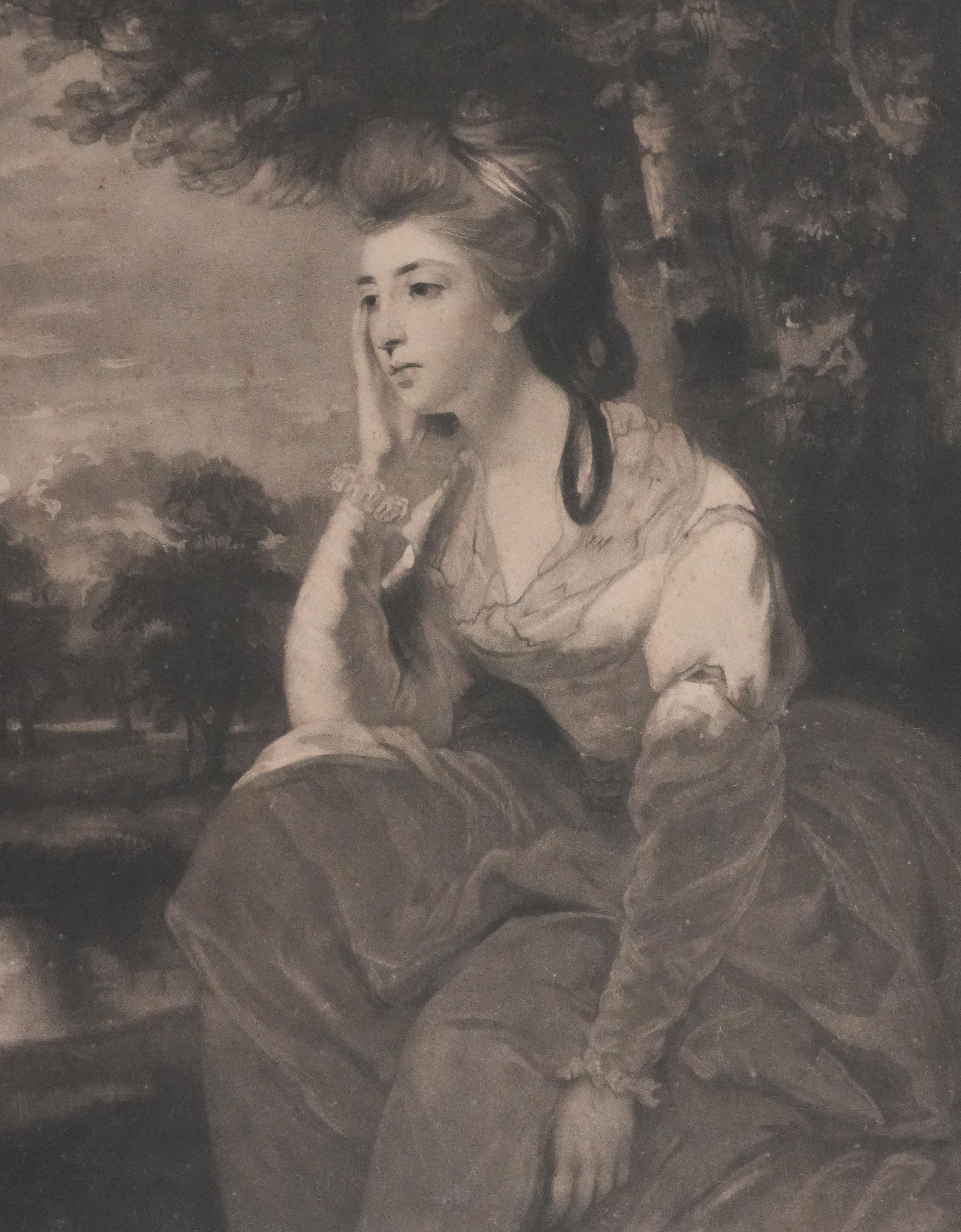 Lady Stanhope - Original Etching - Black Portrait Print by John Raphael Smith   