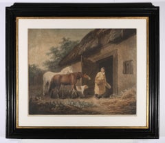 John Raphael Smith d'après George Morland - 1797 Mezzotint, The Horse Feeder (Le nourrisson de chevaux)