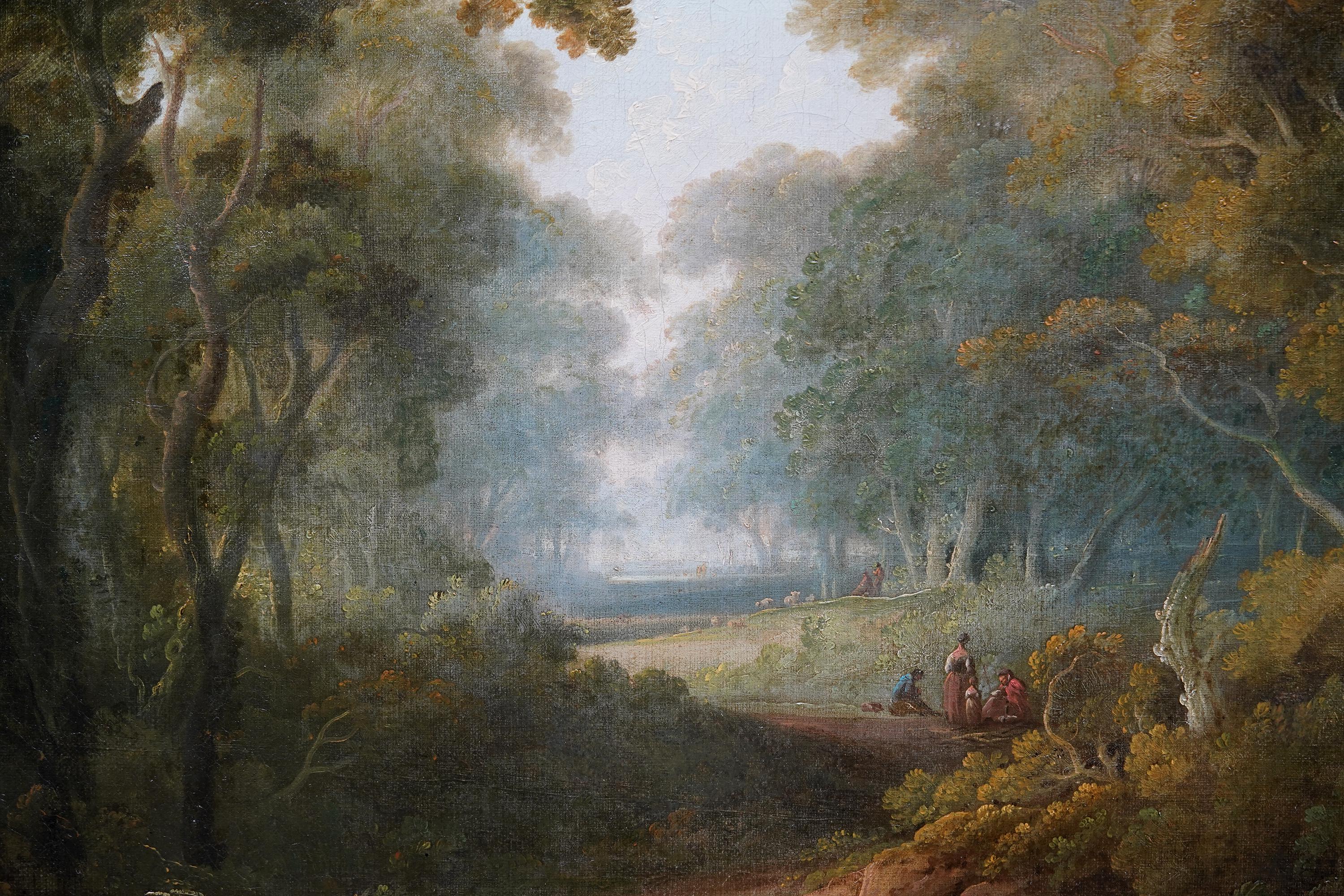 Paesaggio mattutino - British 1800 Royal Academy Exh Dipinto a olio d'arte Old Master - Painting Antichi maestri di John Rathbone