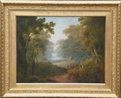 Morning Landscape - British 1800 Royal Academy Exh Old Master, Ölgemälde eines Alten Meisters