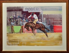 Retro Rodeo. Bareback Bronco. Mid 20th Century. 1966. Western Cowboy Ranch Equestrian.