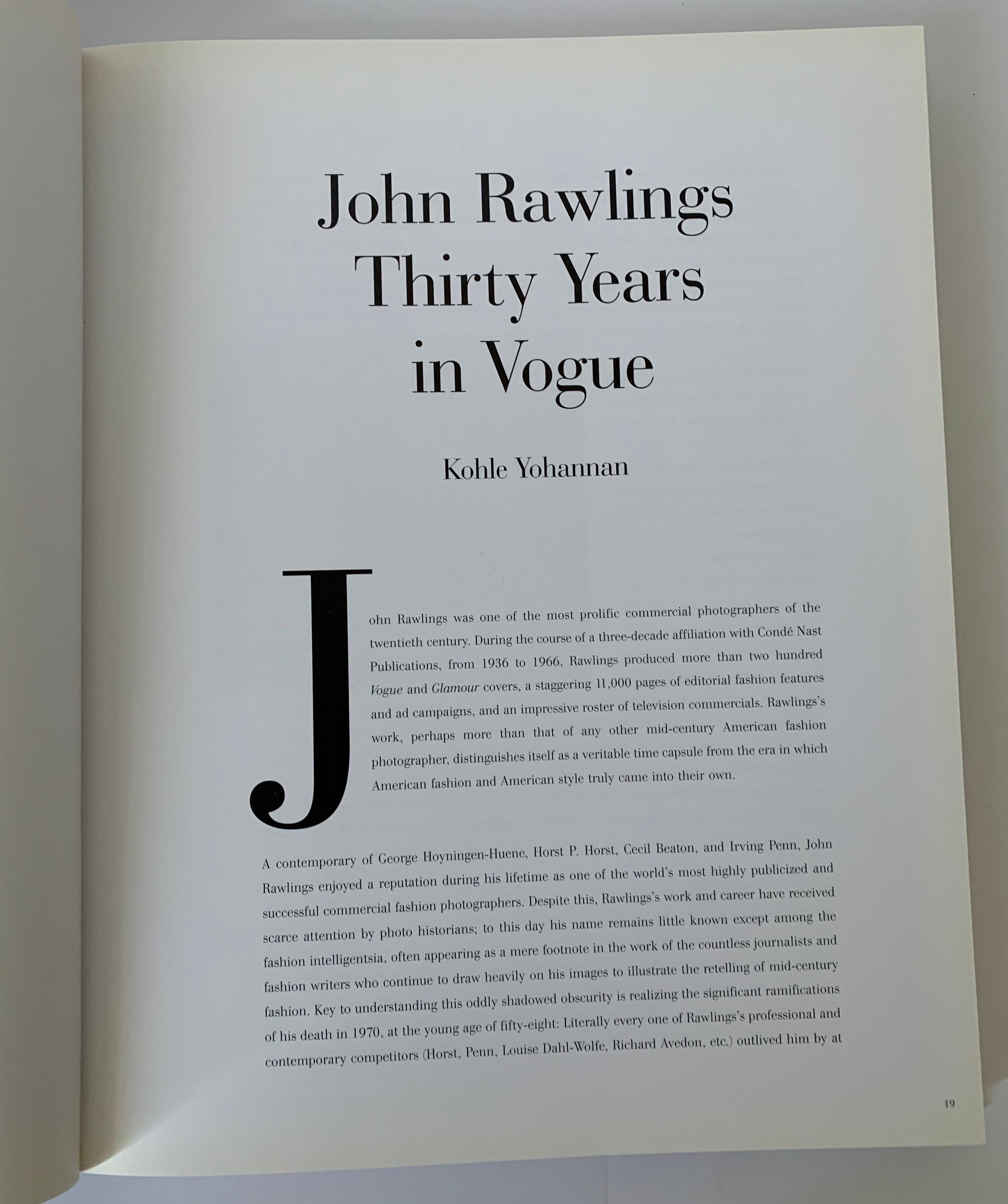 American John Rawlings 30 Years in Vogue First Edition Book