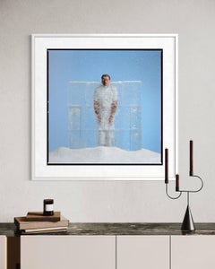 Chef Portrait: Daniel Clifford /British Chef / Large Photograph in white + blue