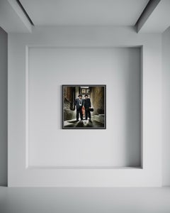 Chefs: Carluccio & Locatelli with Fish and Violin as Gangsters, Large Photograph