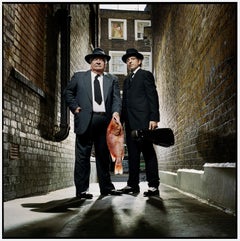 Chefs: Carluccio and Locatelli with Fish and Violin, England, Large Photograph