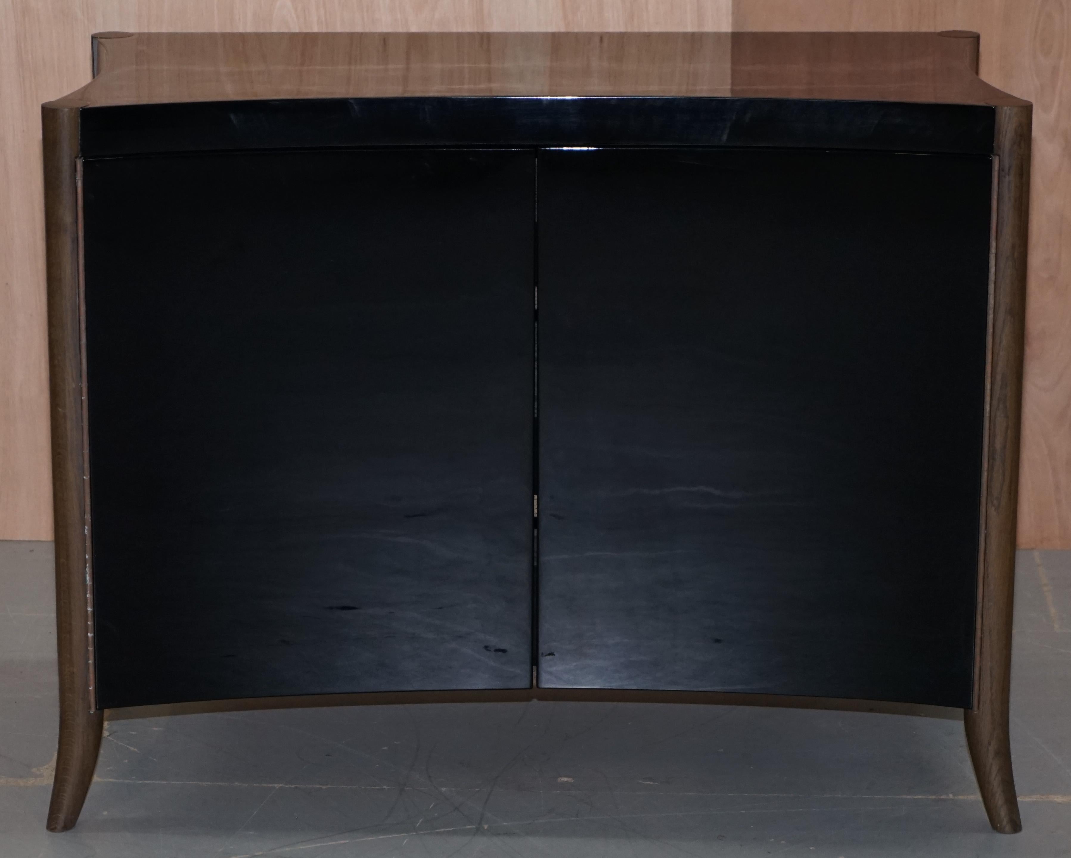 Modern JOHN REEVEs SAIGON CABINET SIDEBOARD WALNUT FRAMED PUSH OPEN DOORS