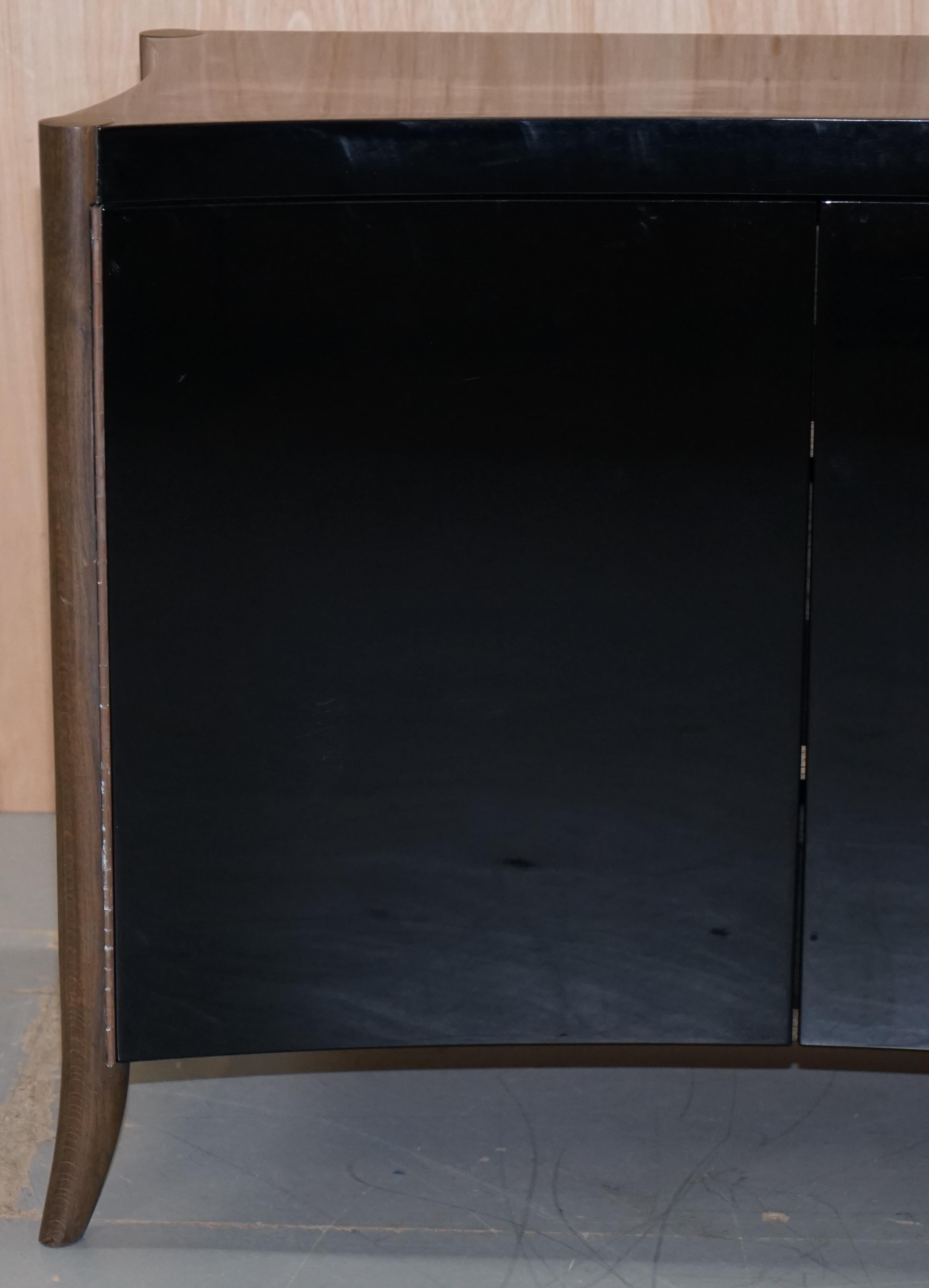 Walnut JOHN REEVEs SAIGON CABINET SIDEBOARD WALNUT FRAMED PUSH OPEN DOORS