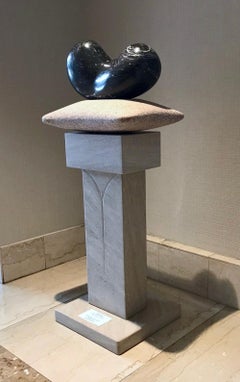 Chrysalis, unique stone sculpture, granite, limestone contemporary sculpture