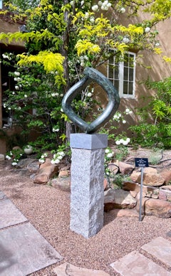 Oh, by John Reeves, rotating, bronze, sculpture, shape shift, granite, edition