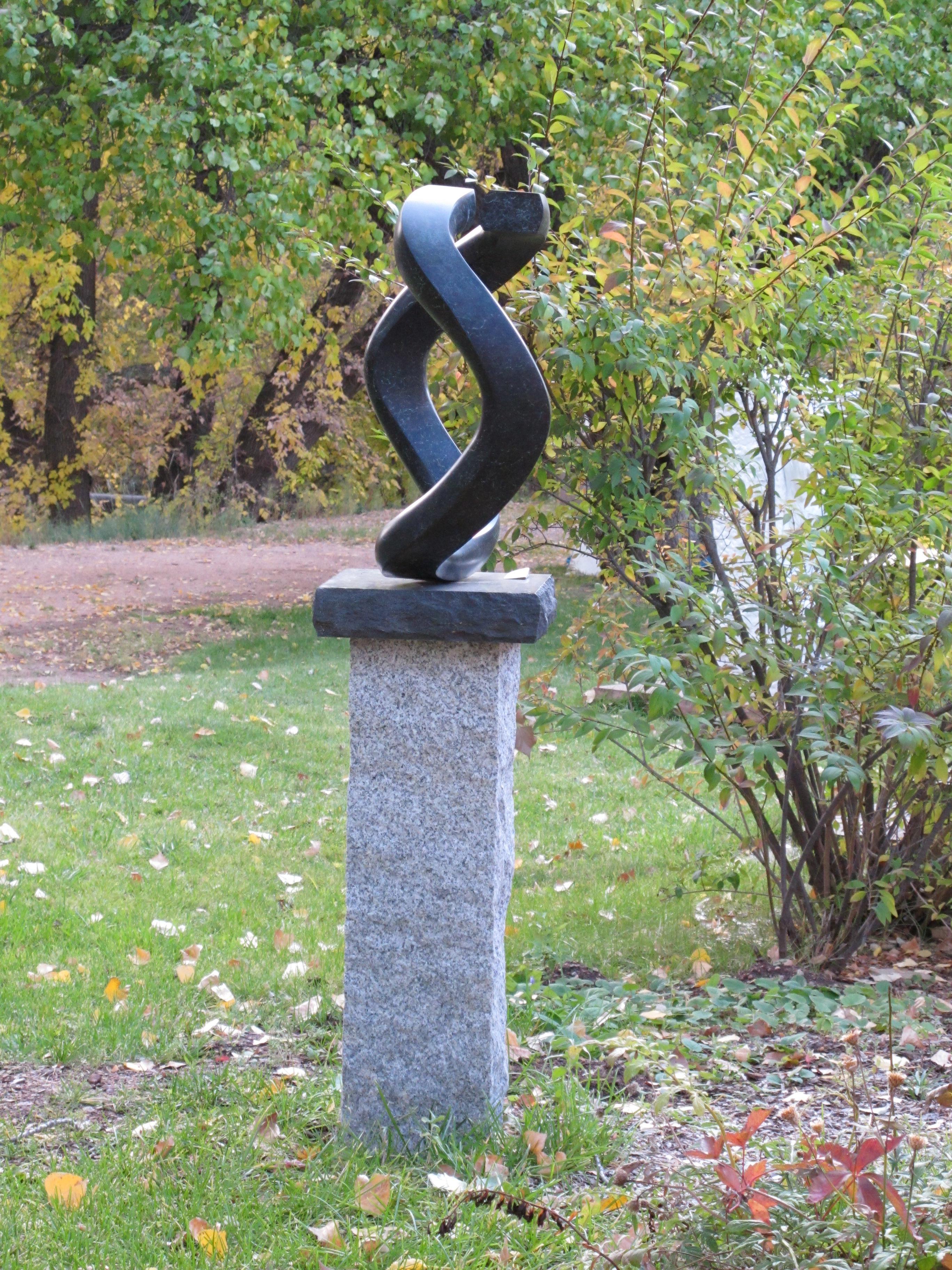 Oh, by John Reeves, rotating, bronze, sculpture, shape shift, granite, edition For Sale 4