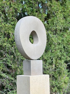 Portal, limestone sculpture, abstract, circle, John Reeves, abstract,