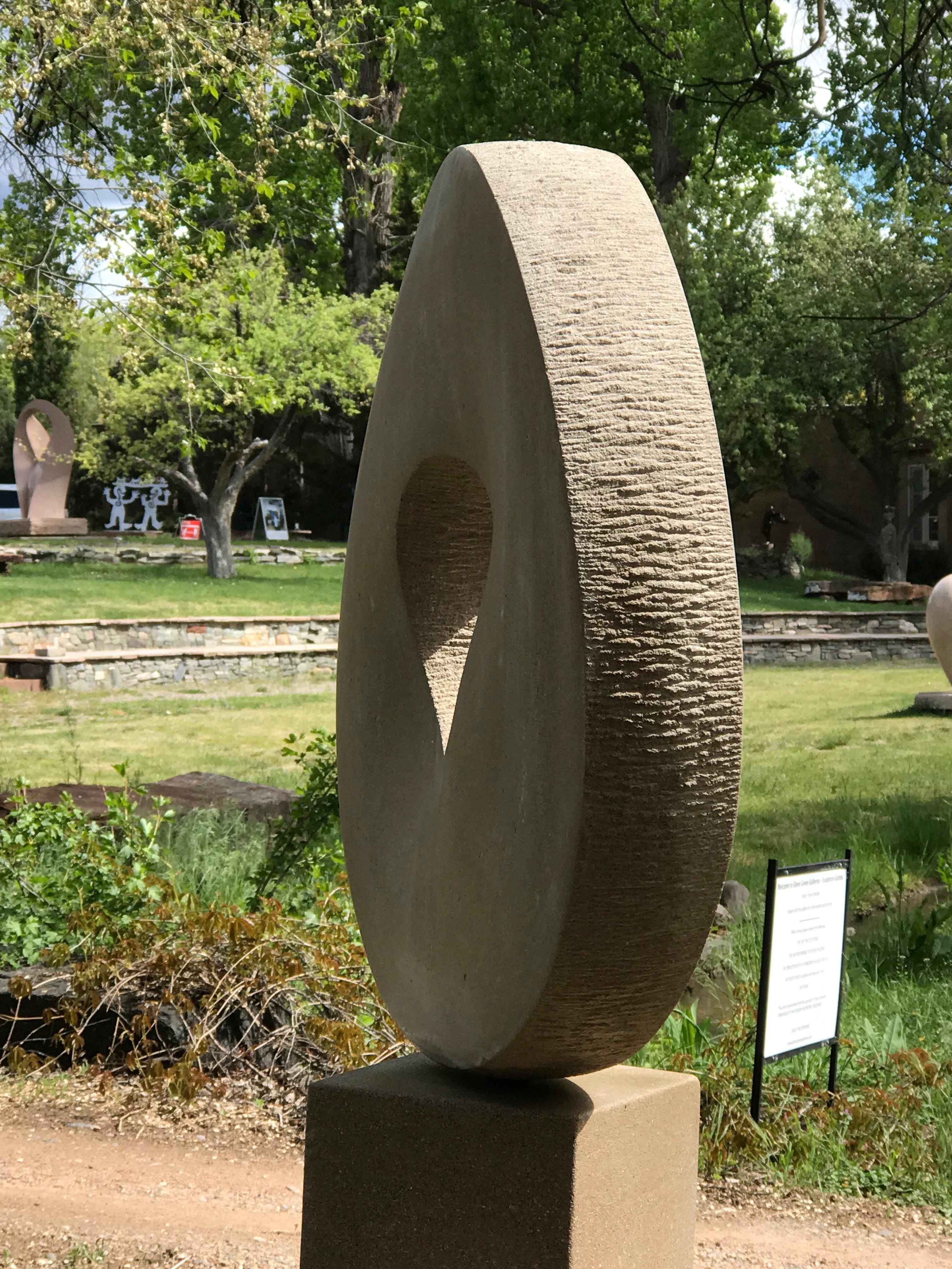 Portal, limestone sculpture, abstract, circle, John Reeves, abstract,  For Sale 2