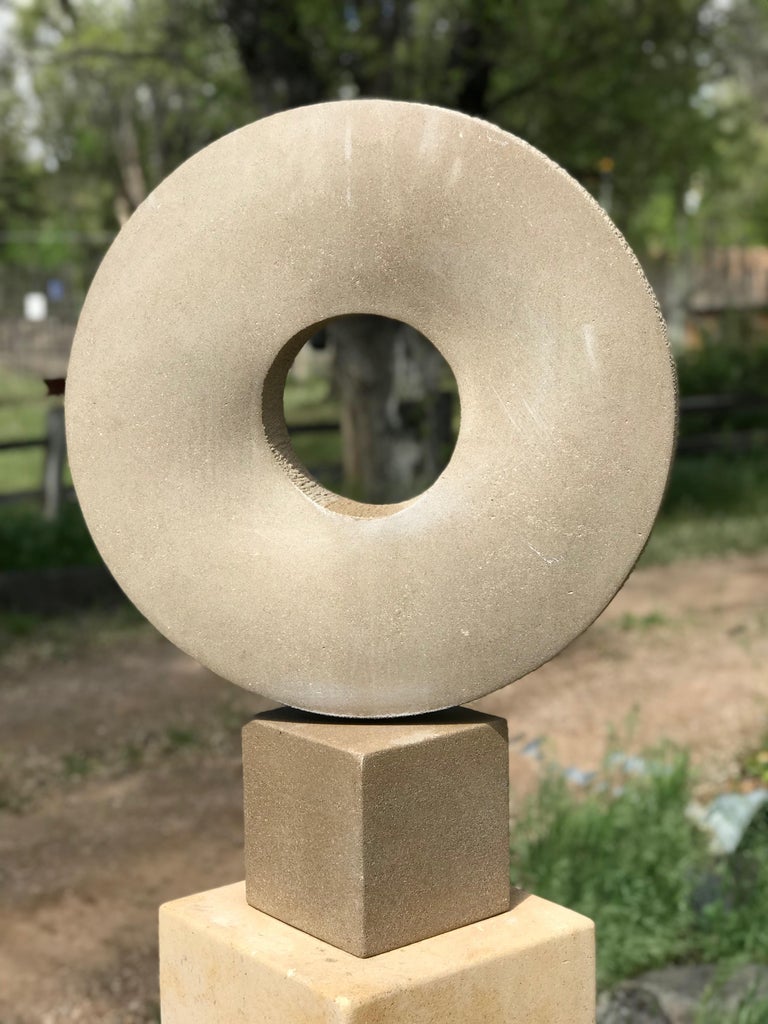 Portal, limestone sculpture, abstract, circle, John Reeves, abstract,  For Sale 3