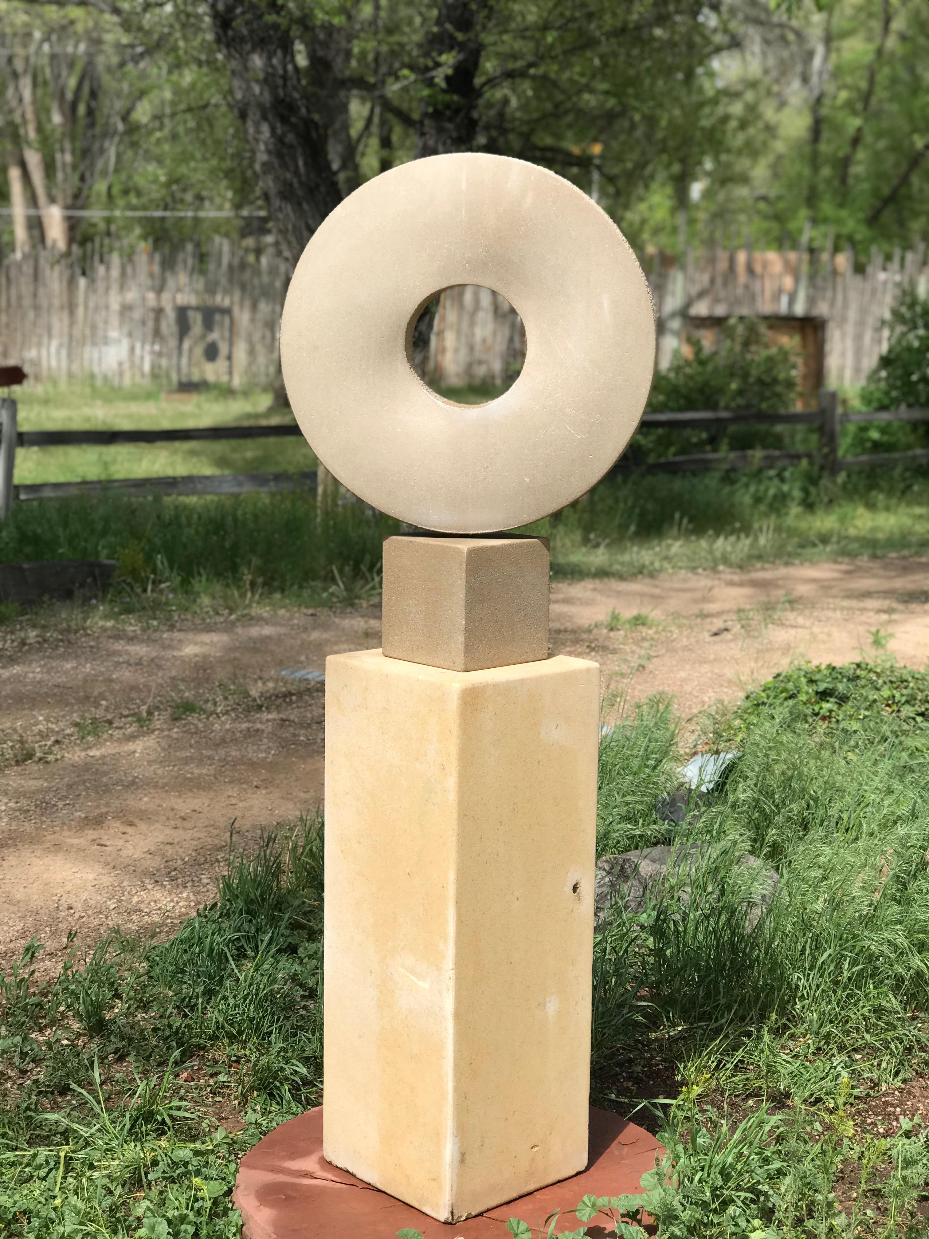 Portal, limestone sculpture, abstract, circle, John Reeves, abstract,  For Sale 7