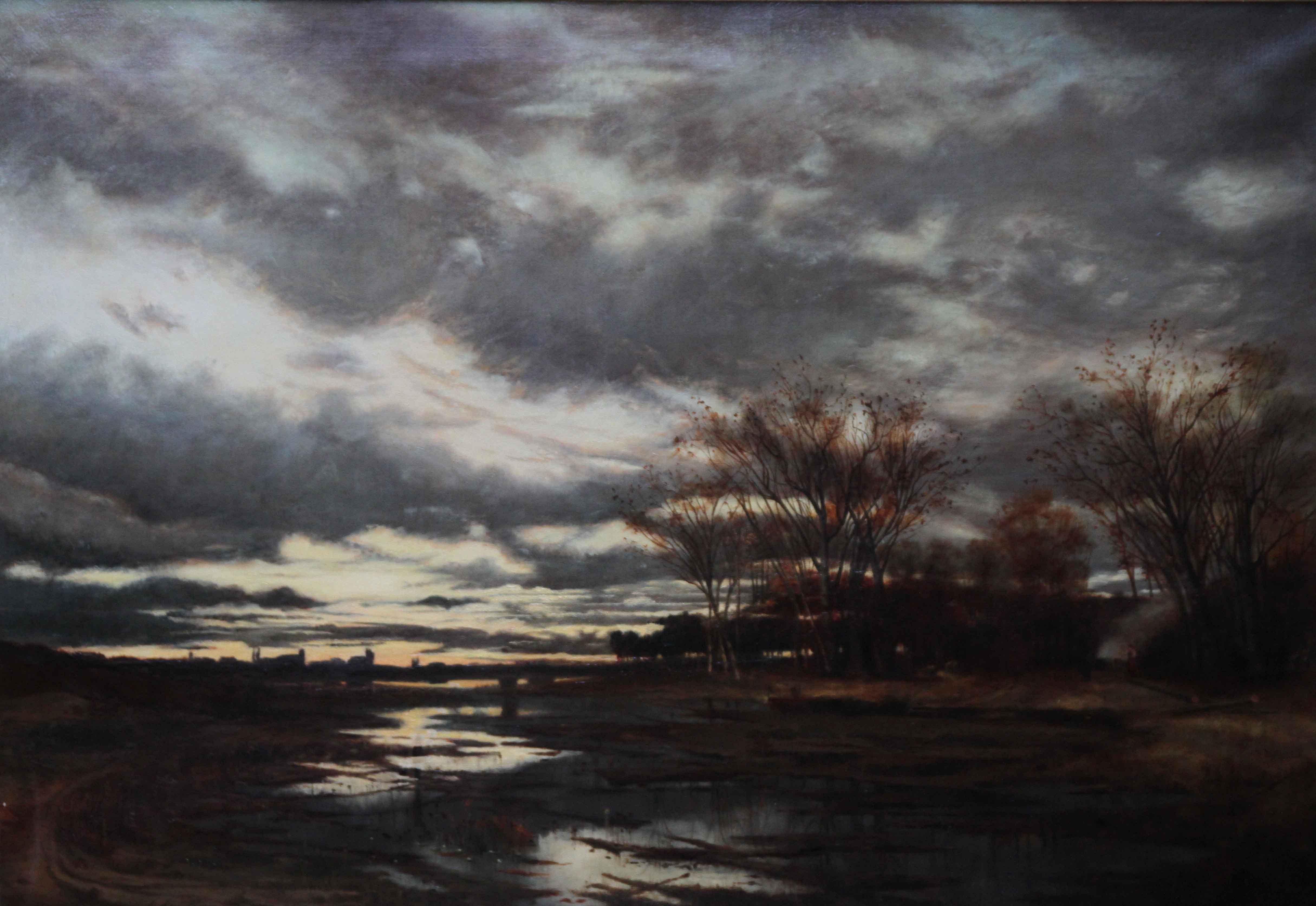 Sunset after Rain - Scottish 19th Century art Glasgow Boy landscape oil painting For Sale 4