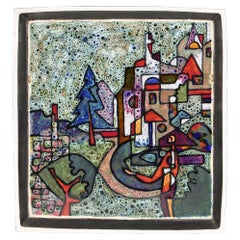 John Reilly Midcentury Isle of Wight Art Pottery Cubist Wall Plaque