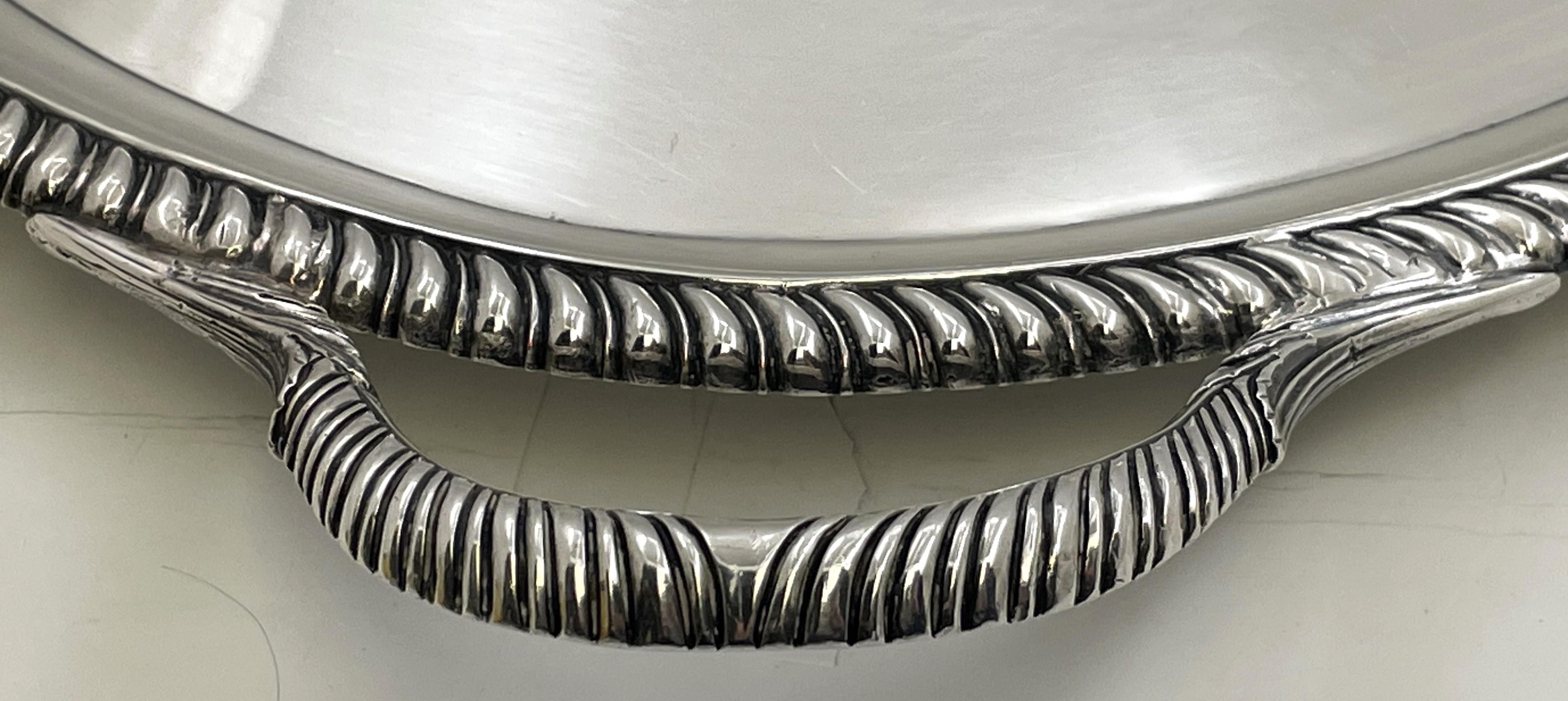 Fine XVIII secolo Vassoio georgiano John Reily in argento sterling 1788 in vendita