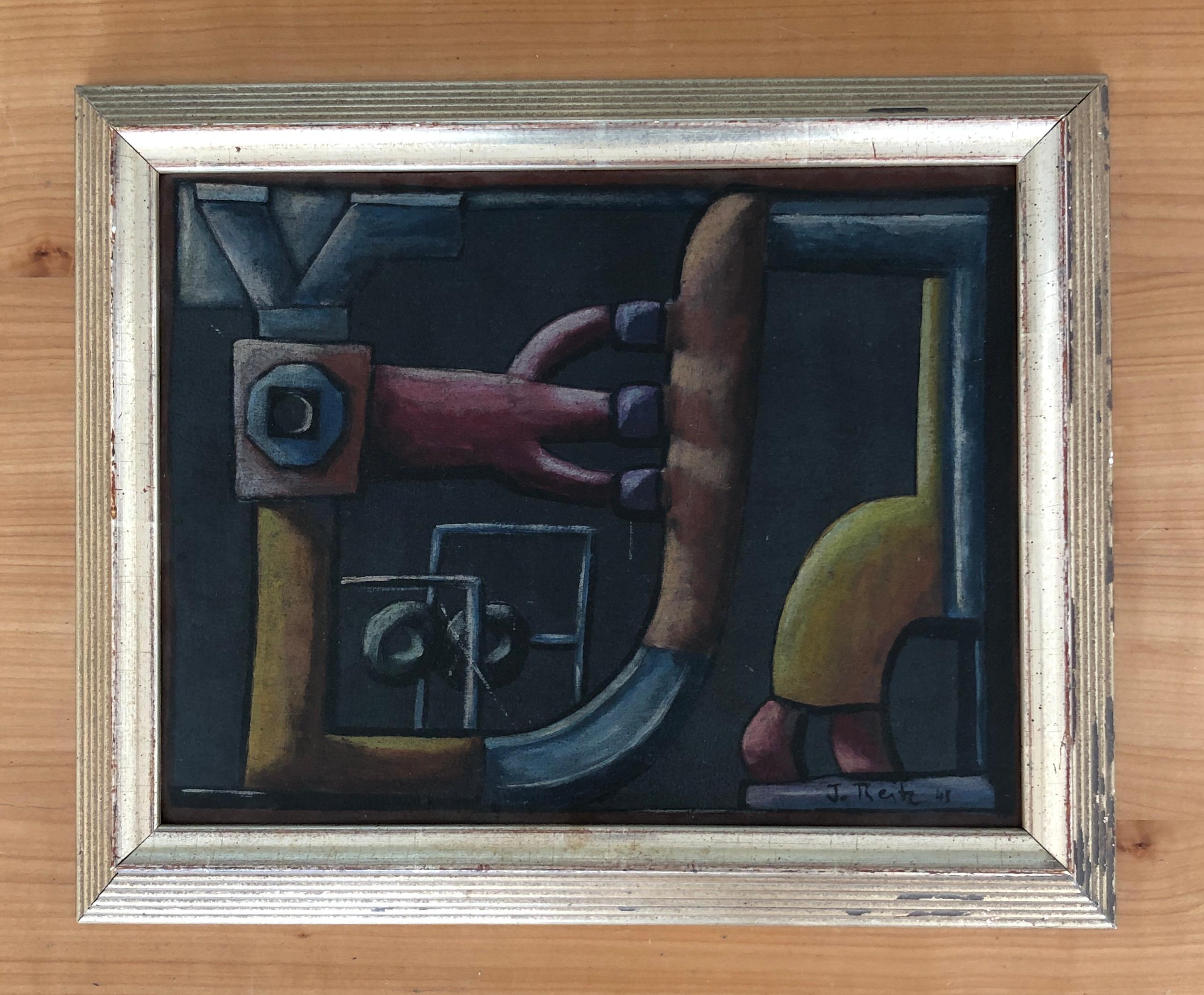 Composition to machines and tools - Painting by John Reitz