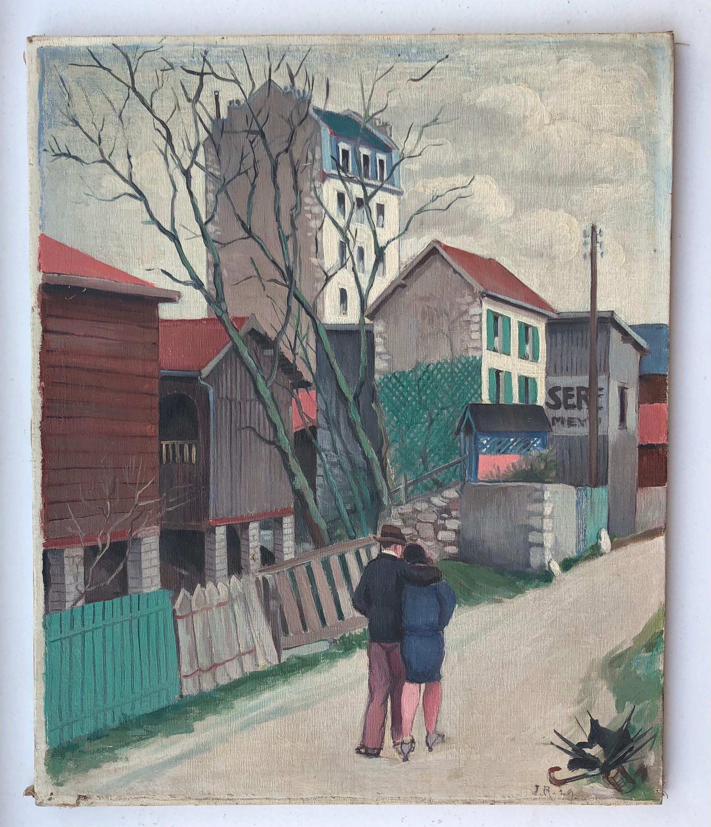 Romantischer Spaziergang – Painting von John Reitz