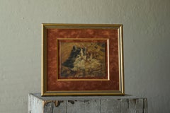 John Remmers 'Two Kittens in a Basket' Oil on Panel Early 20th Century