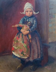 Original John Rettig Portrait of A Dutch Girl