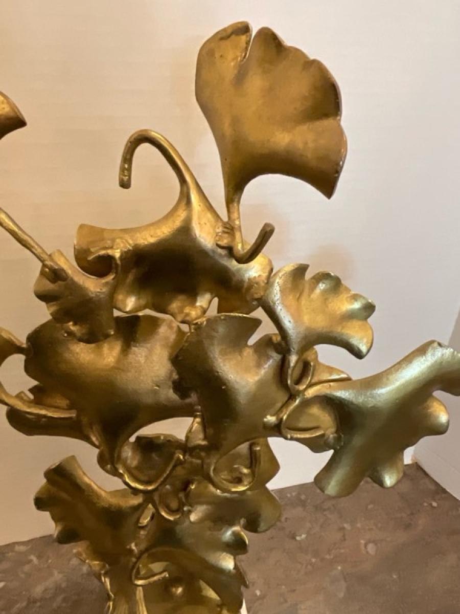 John Richard Scultura di foglie di ginkgo in ottone in vendita 2
