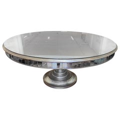 John-Richard Collection Lisandra Antiqued-Mirrored Round Dining Table