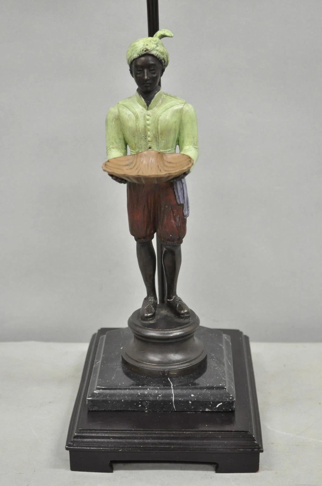 John Richard Egyptian Moorish Figural Butler Servant Table Lamp In Good Condition For Sale In Philadelphia, PA