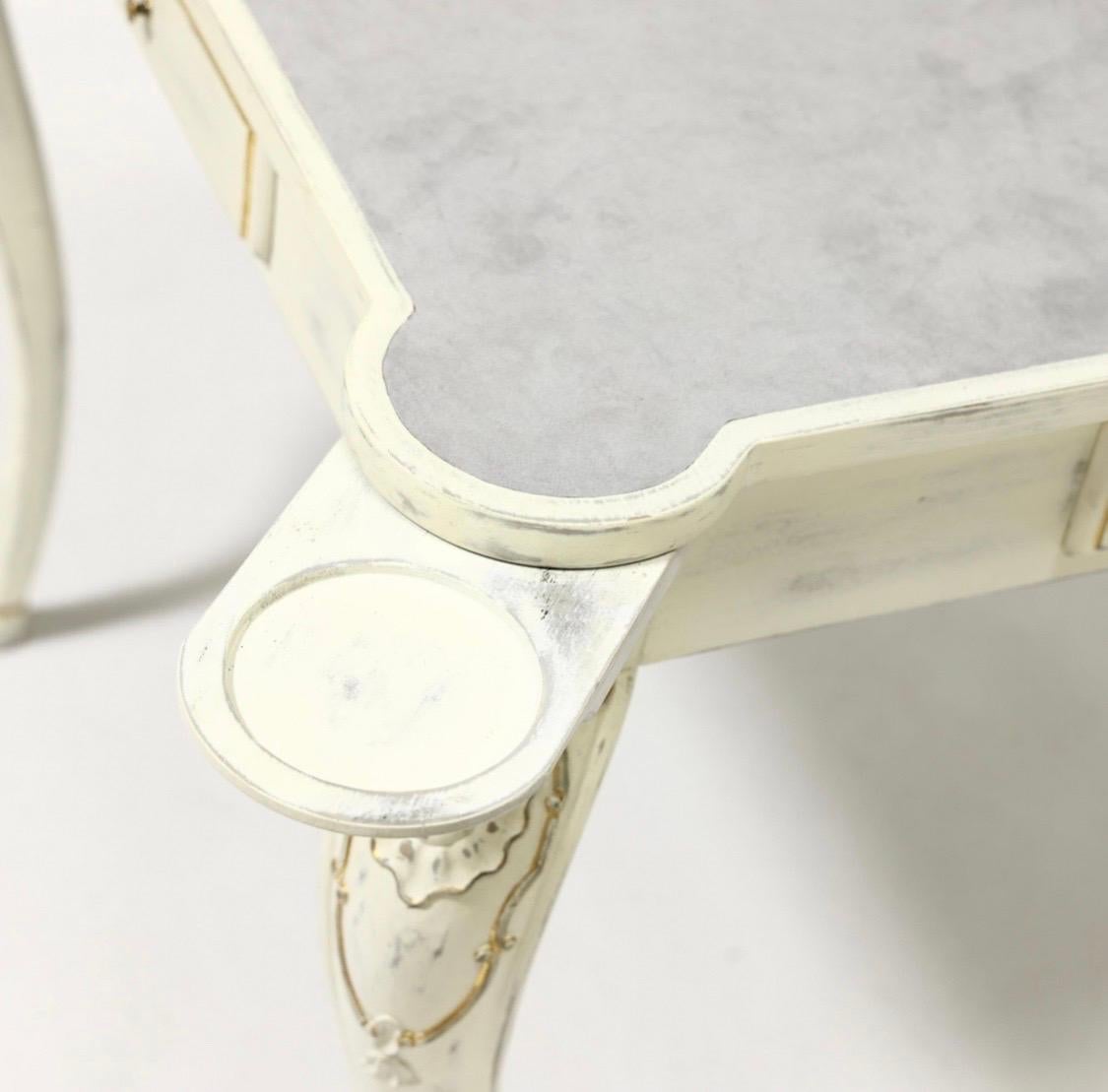 Unknown John Richard Game Table Cream Base Hoof Foot Suede Top For Sale