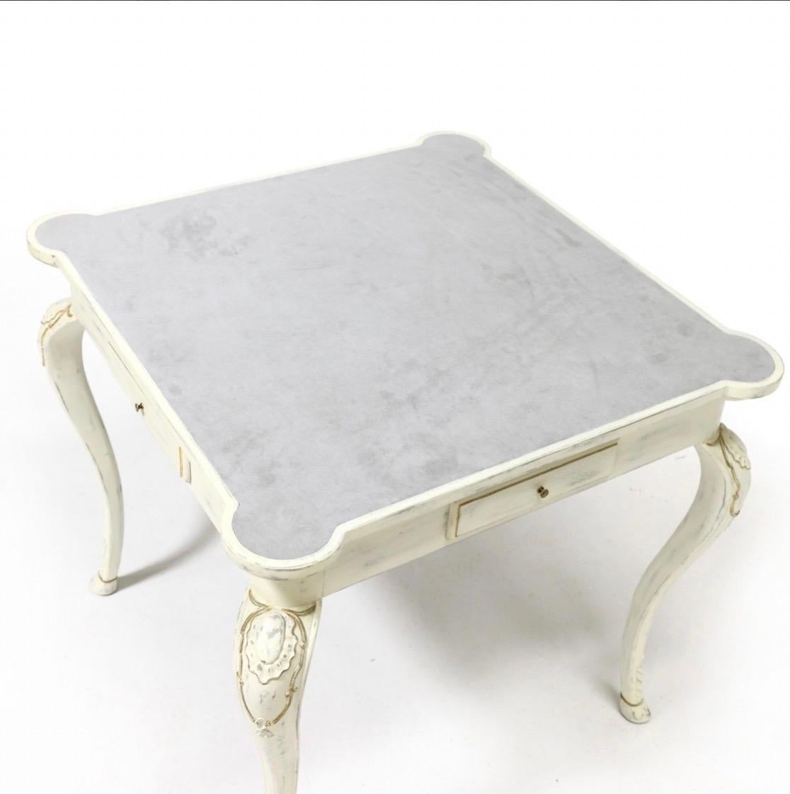 Gilt John Richard Game Table Cream Base Hoof Foot Suede Top For Sale