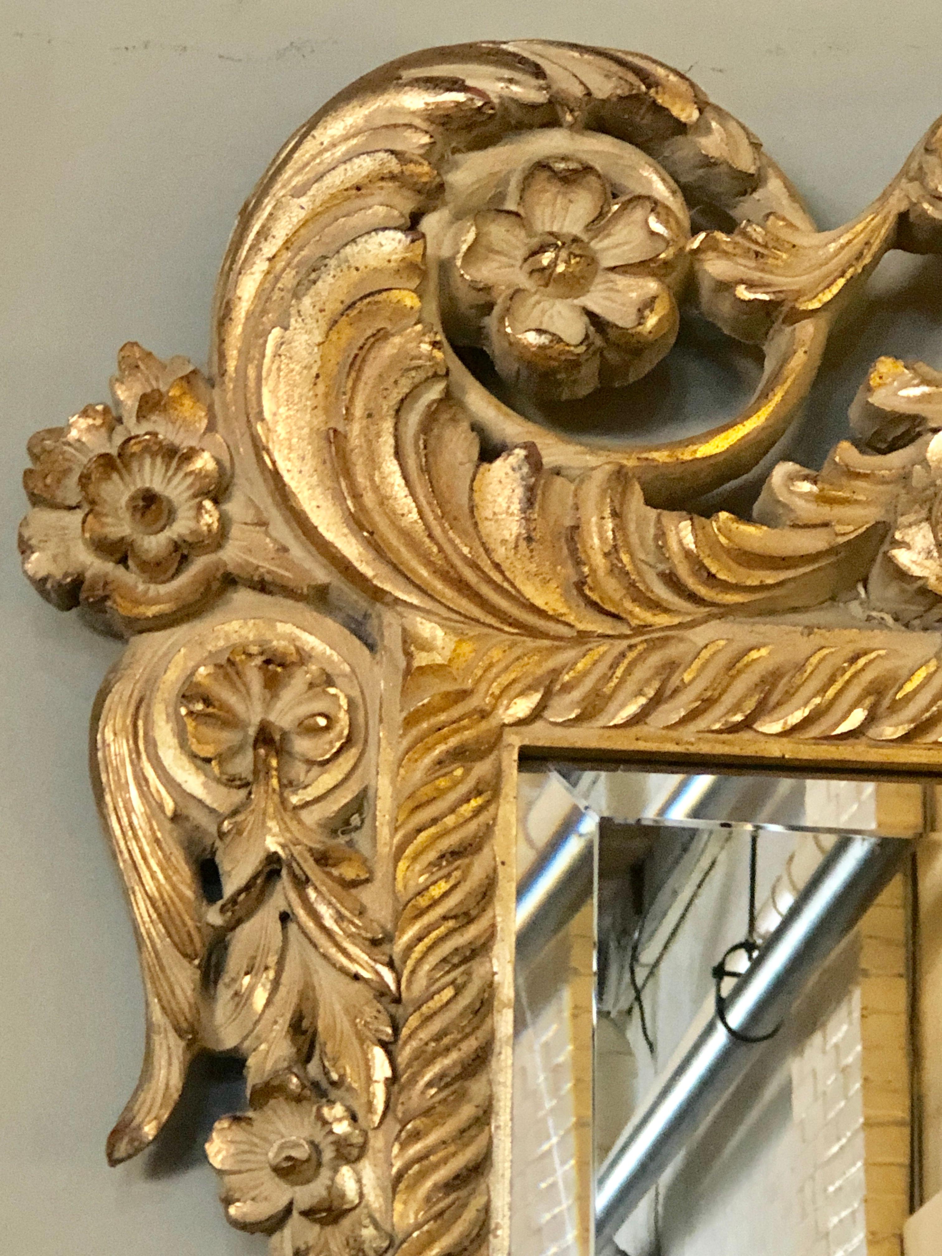 John Richard Giltwood Carved Louis XVI Style Beveled Wall or Console Mirror 3