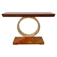Used John Richard Mid-Century Modern Style Macassar & Mother of Pearls Console Table 