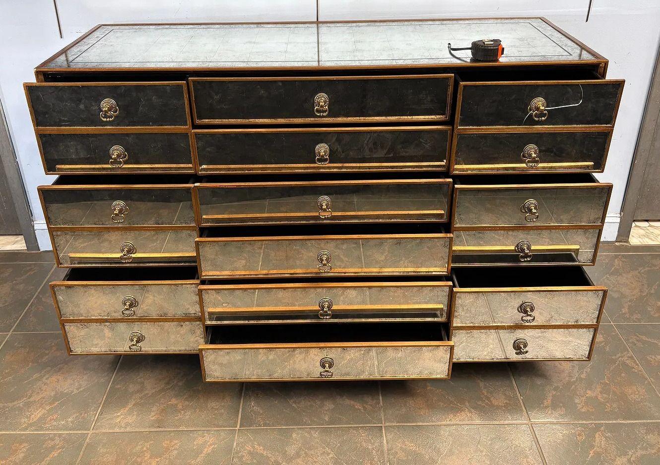 Hollywood Regency John Richard Mirrored Chest/ Commode. For Sale