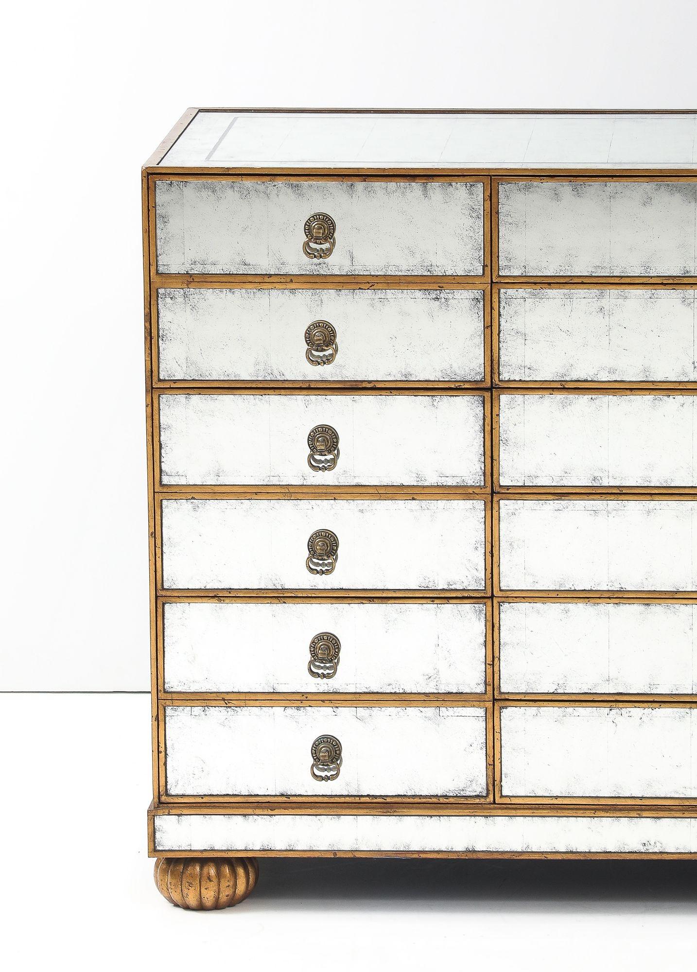 Hollywood Regency John Richard Mirrored Chest/ Commode. For Sale