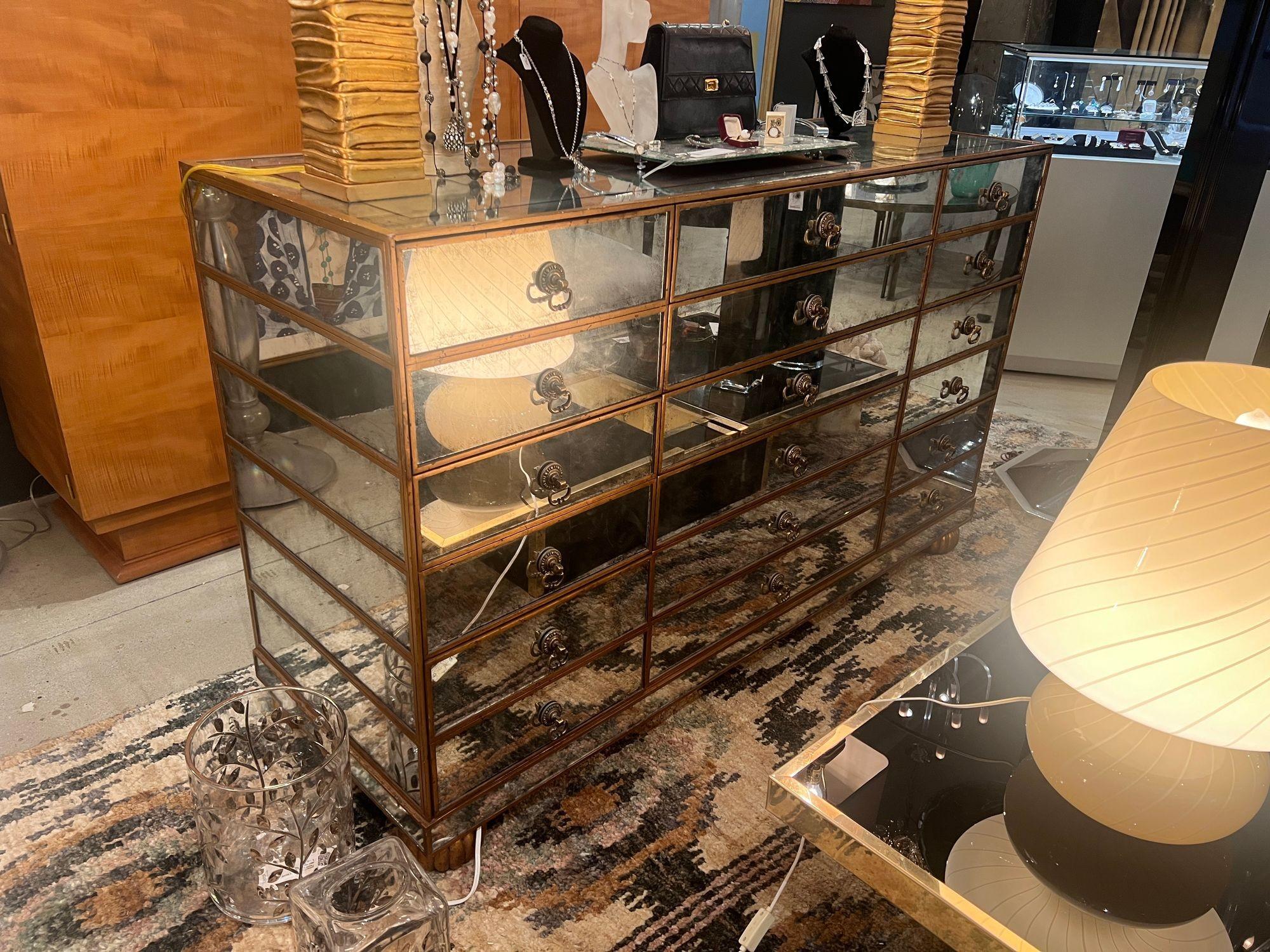 John Richard Mirrored Chest/ Commode. In Good Condition For Sale In New York, NY