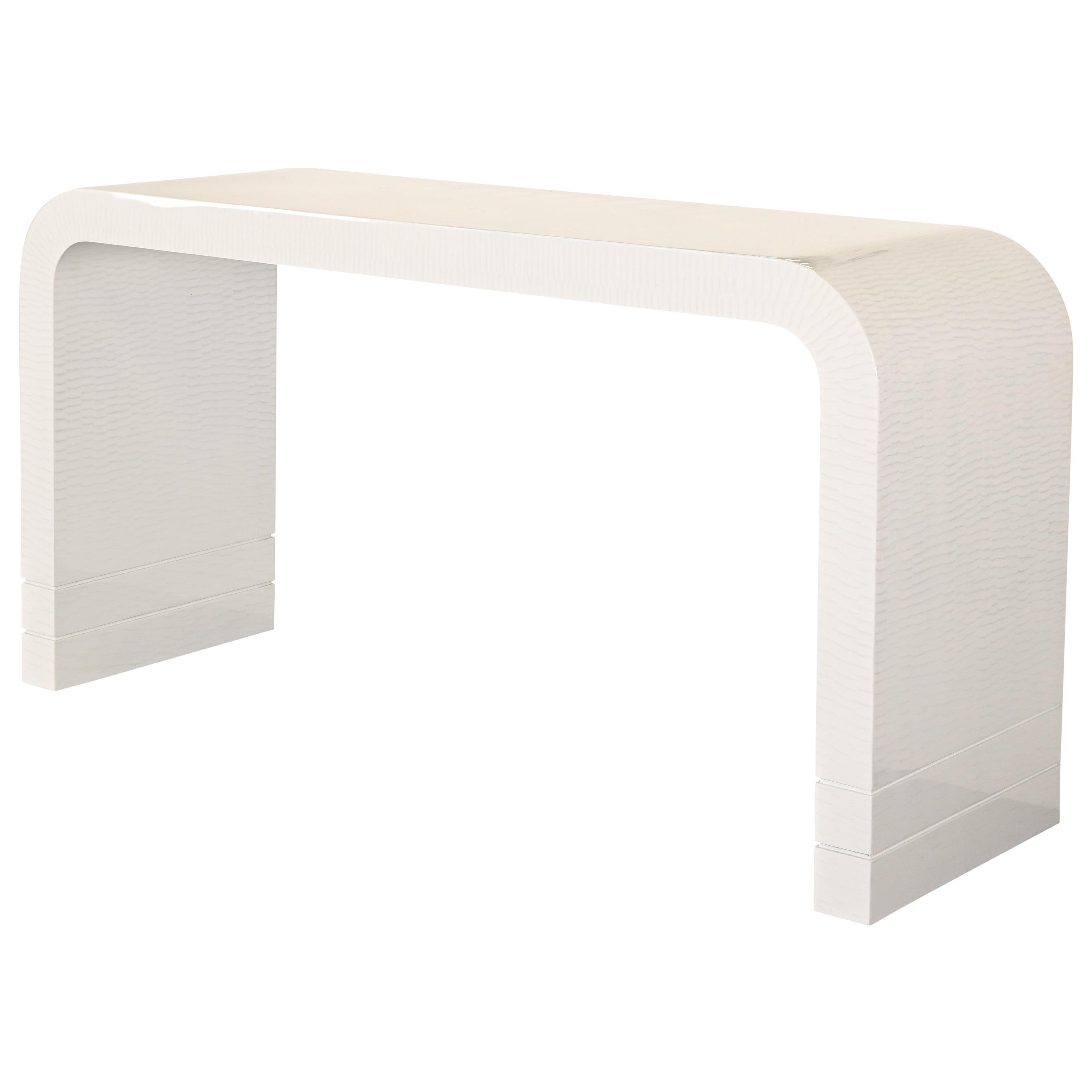 John Richard Modern White Lacquer Waterfall Console Table