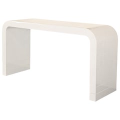 John Richard Modern White Lacquer Waterfall Console Table