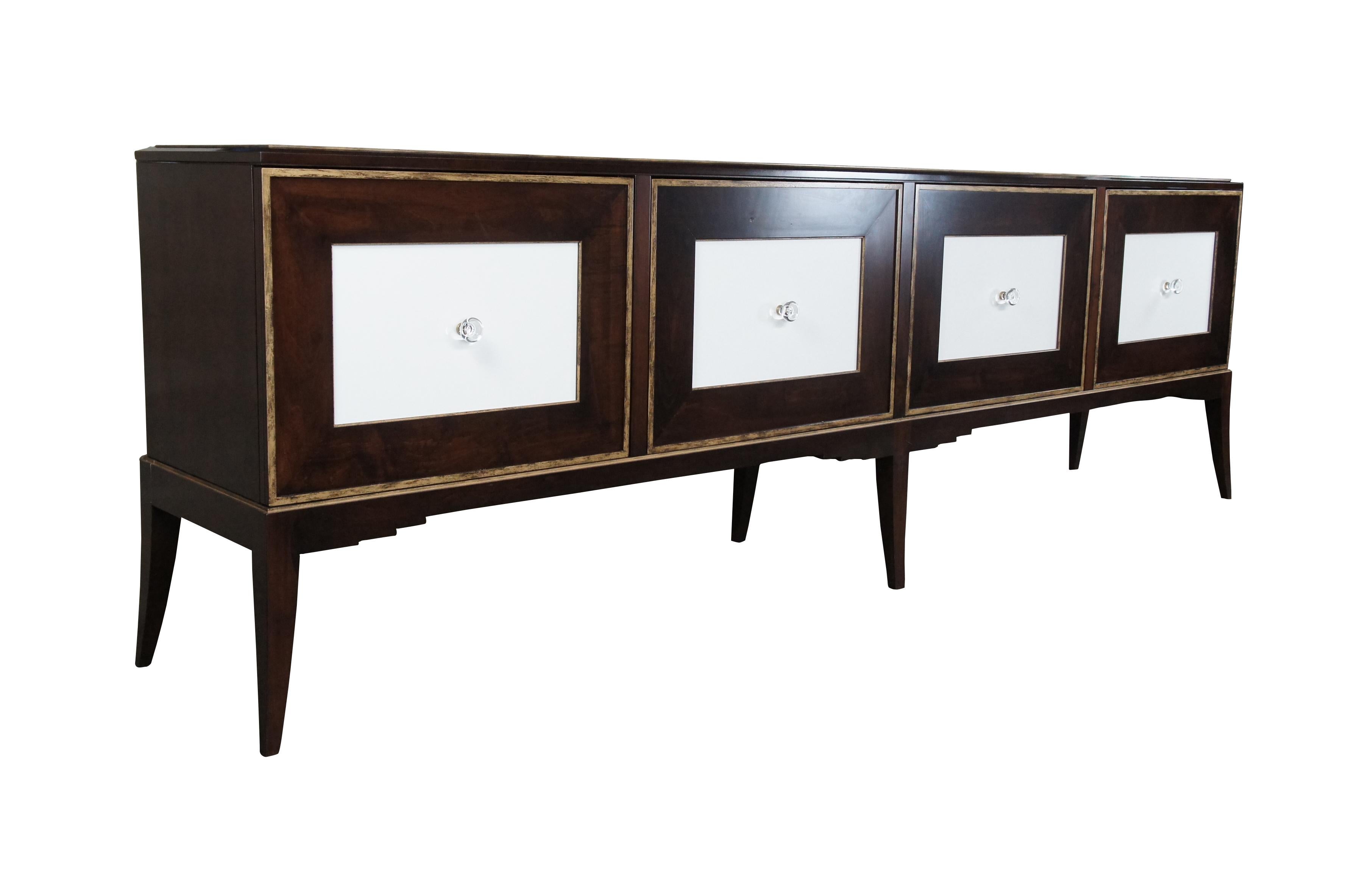 John Richard Monumental Italian Art Deco Walnut Sideboard Credenza Cabinet 120