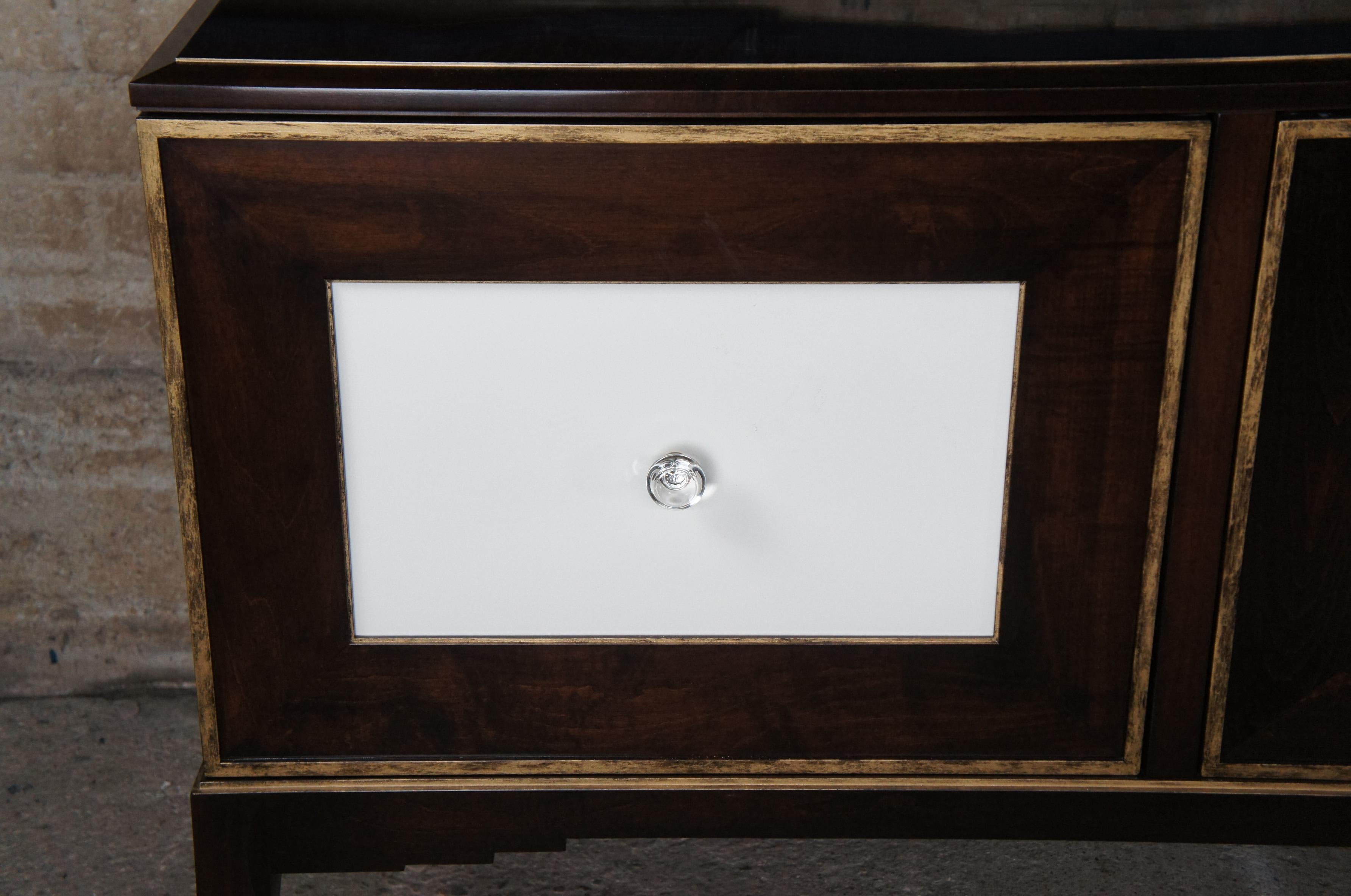 John Richard Monumental Italian Art Deco Walnut Sideboard Credenza Cabinet 120
