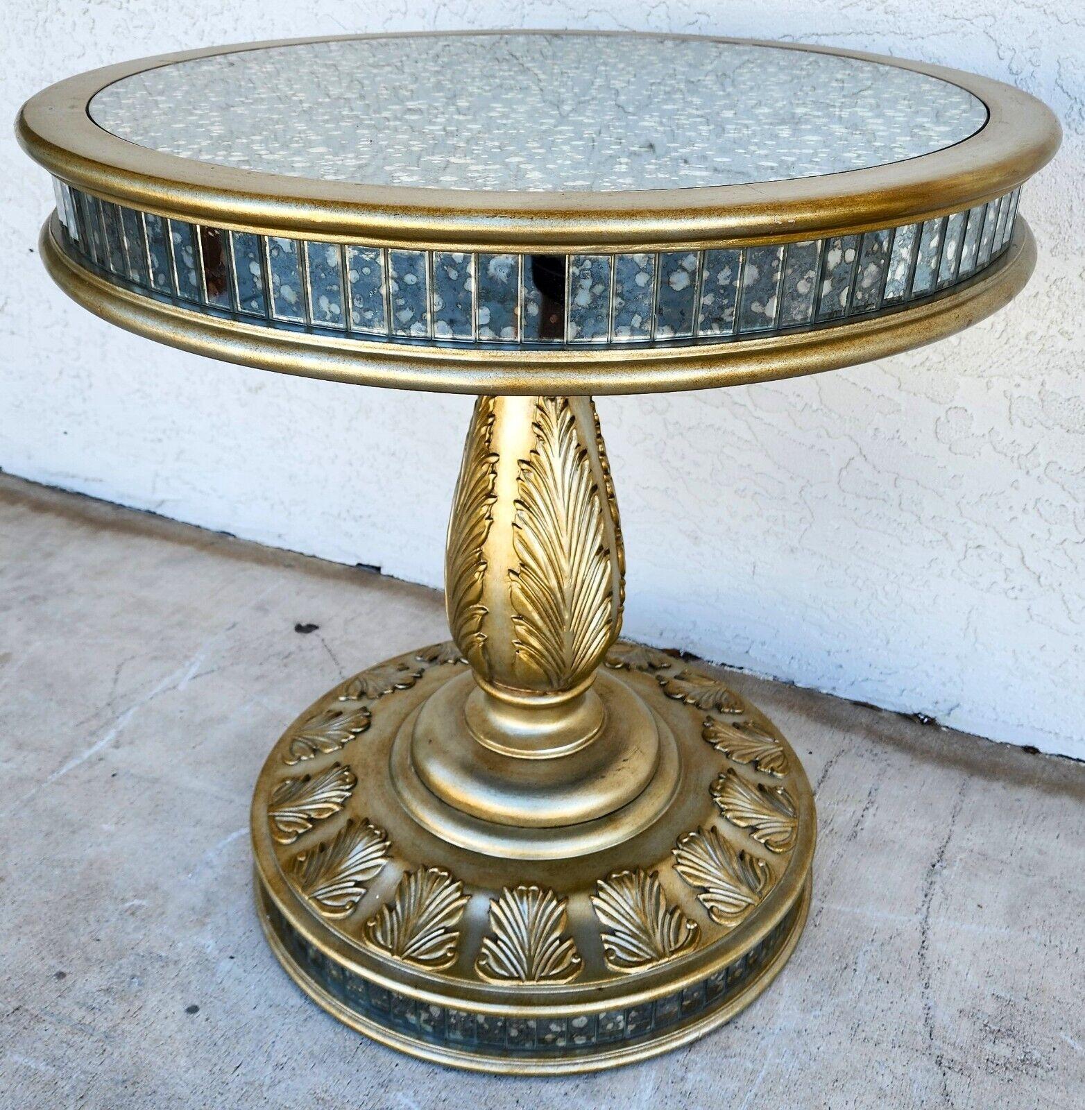 Late 20th Century John Richard Style Eglomise Mirror Center Accent Table For Sale
