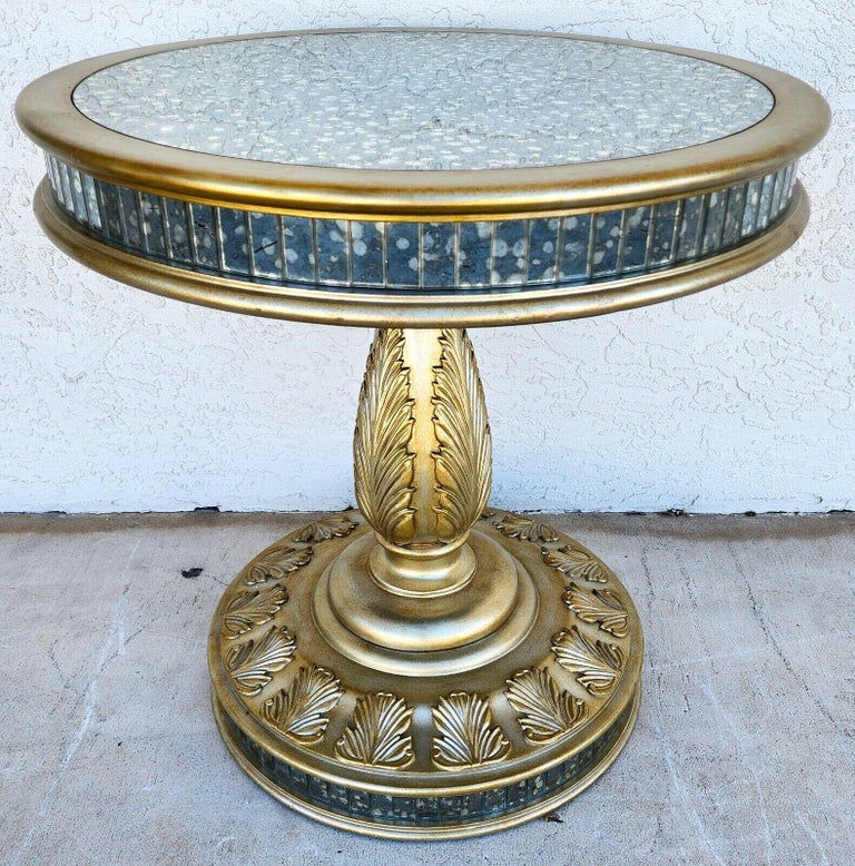 John Richard Style Eglomise Mirror Center Accent Table For Sale at 1stDibs